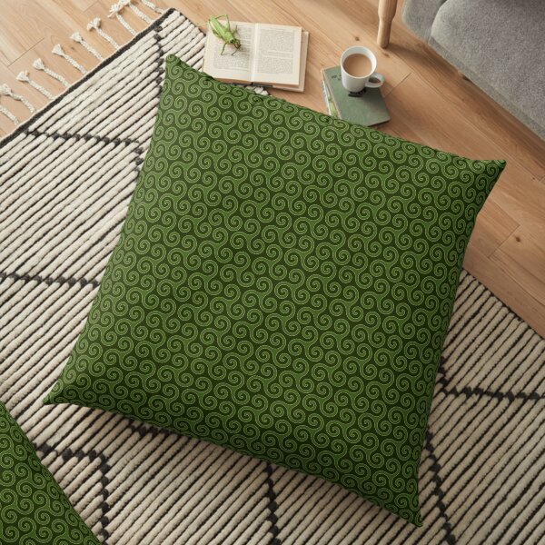 Celtic Trinity Spirals In Forest Greens Floor Pillow