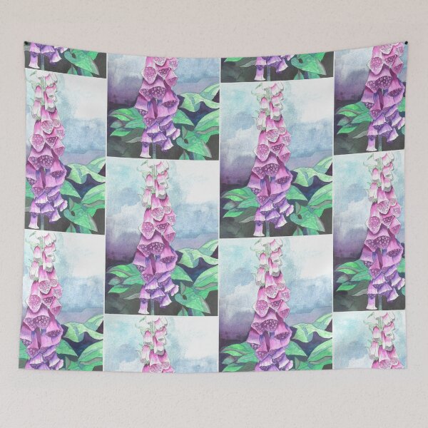 Item preview, Foxglove watercolour flower painting designed and sold by esvb.