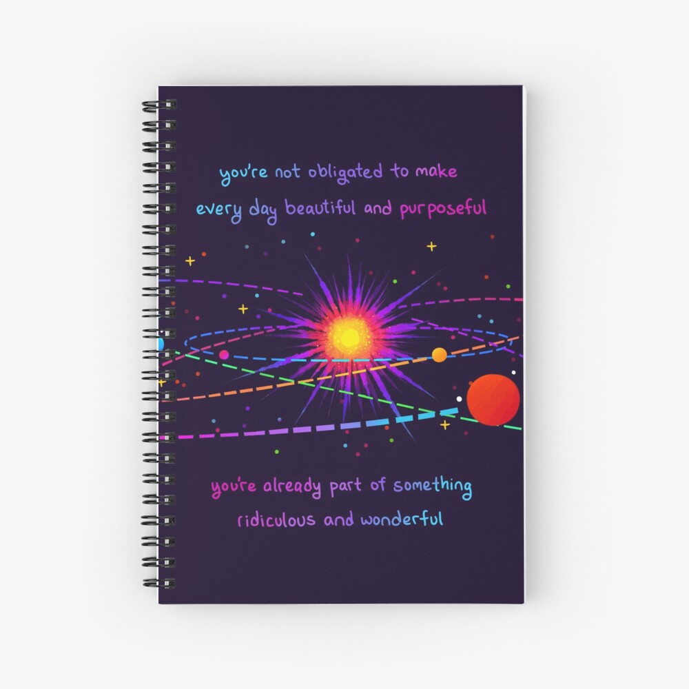 "You're Already Part of Something Ridiculous and Wonderful" Solar System Spiral Notebook