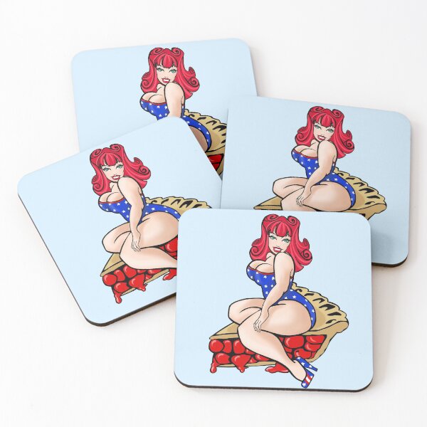 Item preview, Miss American Pie Red White And Blue Patriotic Pinup designed and sold by BunnyThePainter.