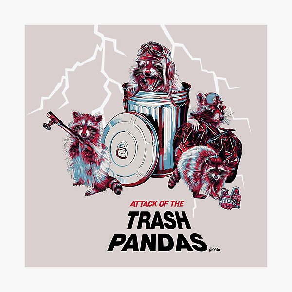 Attack of the trash pandas Photographic Print