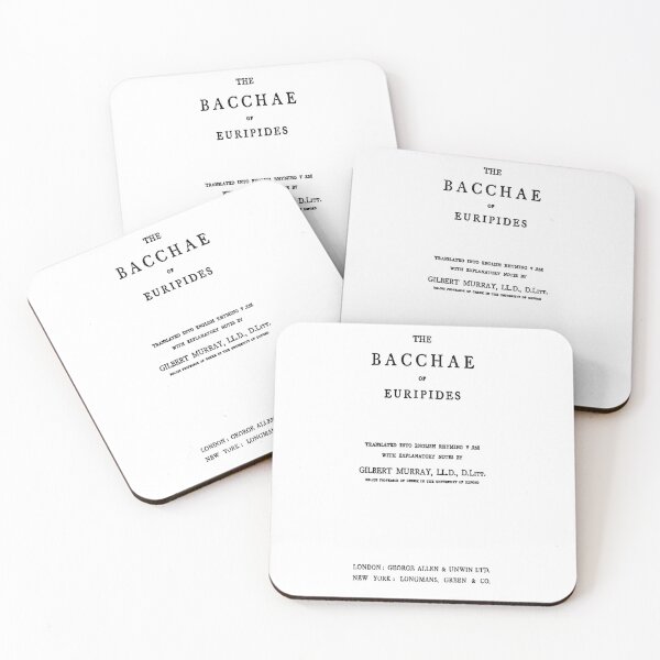 HIGH RESOLUTION The Bacchae of Euripides Title Page Coasters (Set of 4)