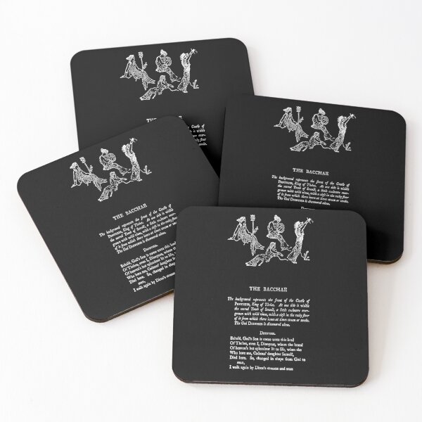 HIGH RESOLUTION The Bacchae Euripides First Page Coasters (Set of 4)