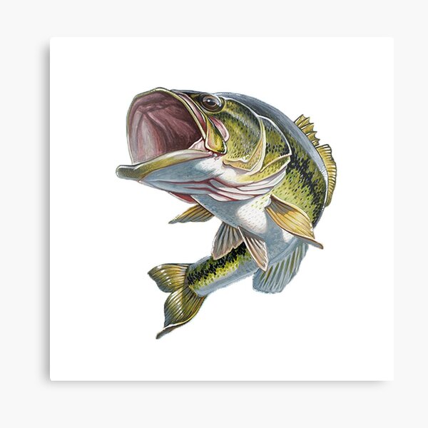 Large Mouth Bass Fishing Scene Metal Sign Cutout Fisherman and