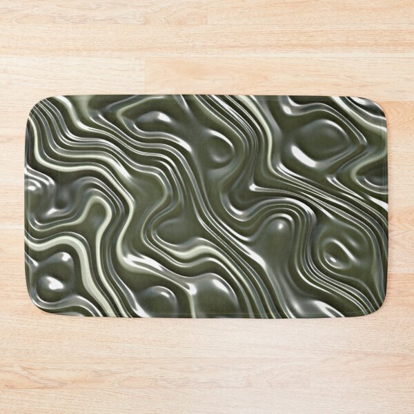 Item preview, Modern Green Gray White 3D Liquid Swirls Pattern designed and sold by LC Graphic Design Studio.