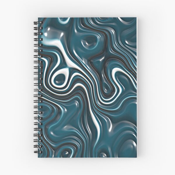 Item preview, Modern Teal Blue White 3D Liquid Swirls Pattern designed and sold by LC Graphic Design Studio.