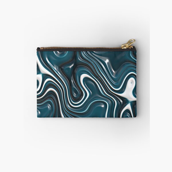 Item preview, Modern Teal Blue White 3D Liquid Swirls Pattern designed and sold by LC Graphic Design Studio.