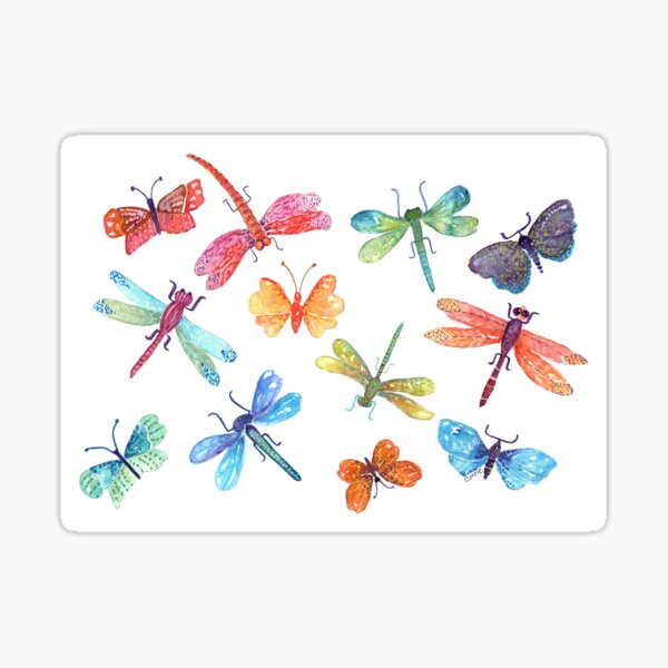 Dragonflies and Butterflies Sticker