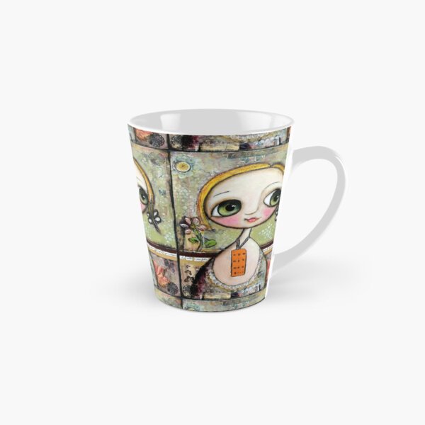 Blonde Doll with big eyes, art by Margherita Arrighi Tall Mug
