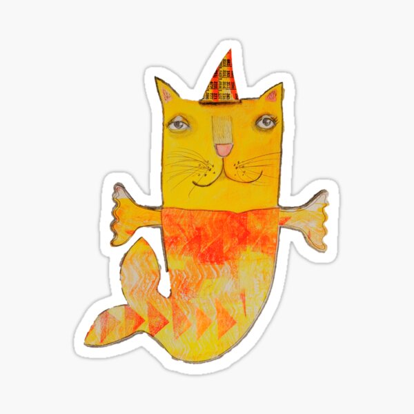 Yellow party mer-cat Sticker