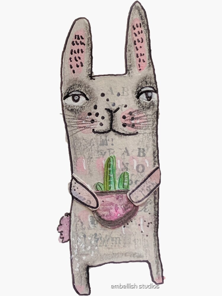 Rabbit with cactus by tammymurdock