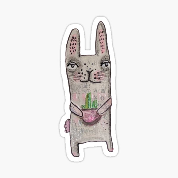 Rabbit with cactus Sticker