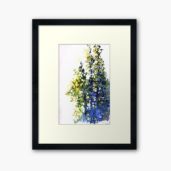 Cottonwood Trees in watercolor by CheyAnne Sexton Framed Art Print