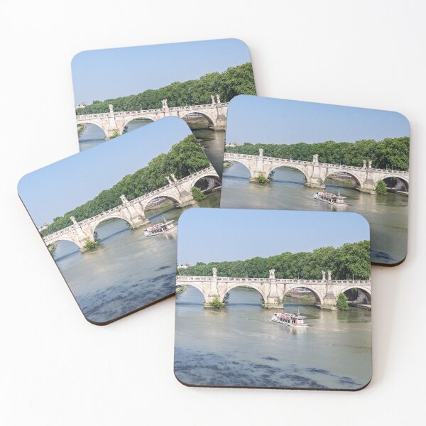 Item preview, Tourist boat passes under Ponte Sant'Angelo in Rome - Italy designed and sold by Ulysse Pixel.