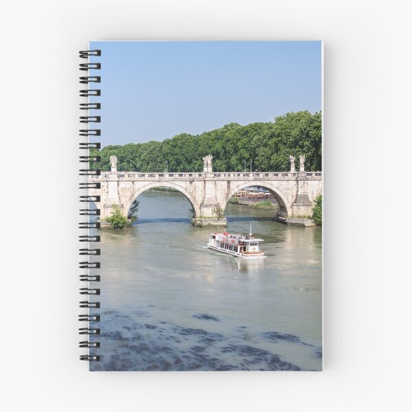 Item preview, Tourist boat passes under Ponte Sant'Angelo in Rome - Italy designed and sold by Ulysse Pixel.