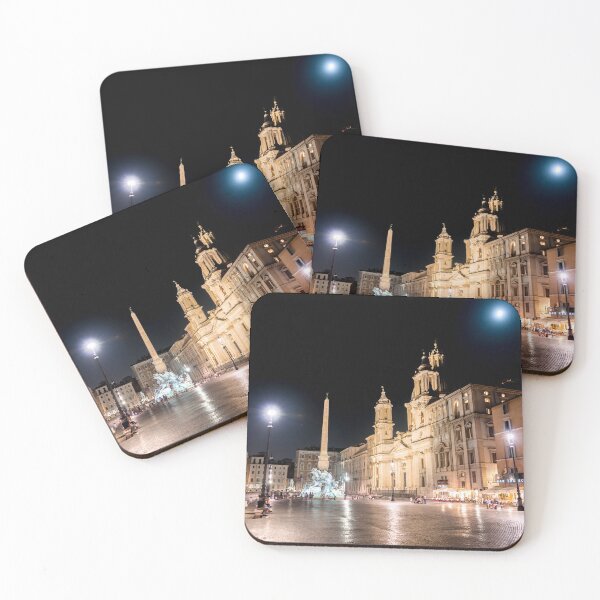Item preview, Piazza Navona at night under full moon - Rome, Italy designed and sold by Ulysse Pixel.