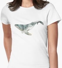 Buckelwal Tailliertes T-Shirt für Frauen