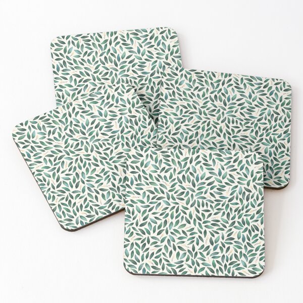 Item preview, Watercolor leaves with flowers designed and sold by HannaPaulina.