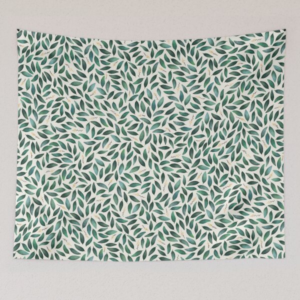 Item preview, Watercolor leaves with flowers designed and sold by HannaPaulina.