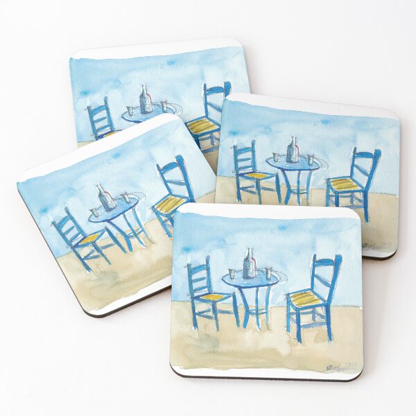 Item preview, Blue chairs Table, Sunset and Paradise Dreams designed and sold by artshop77.