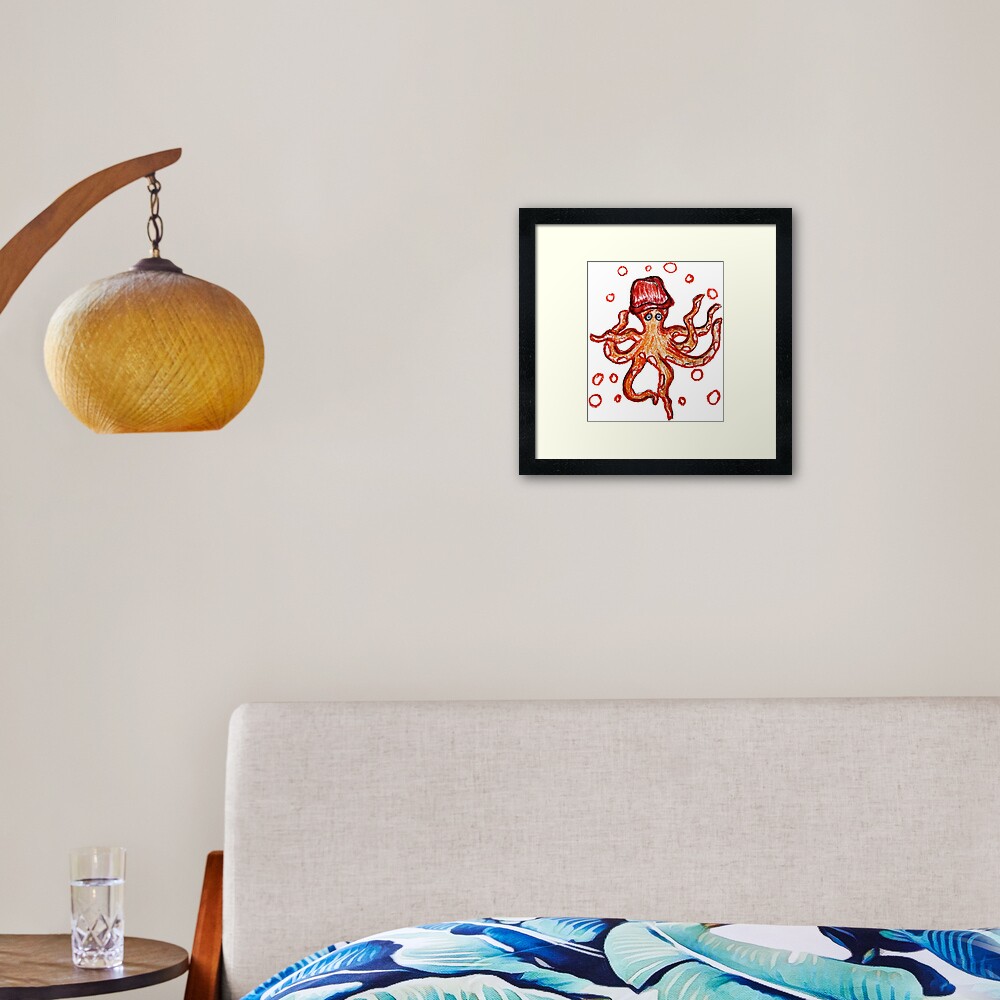 orange Octopus Framed Art Print