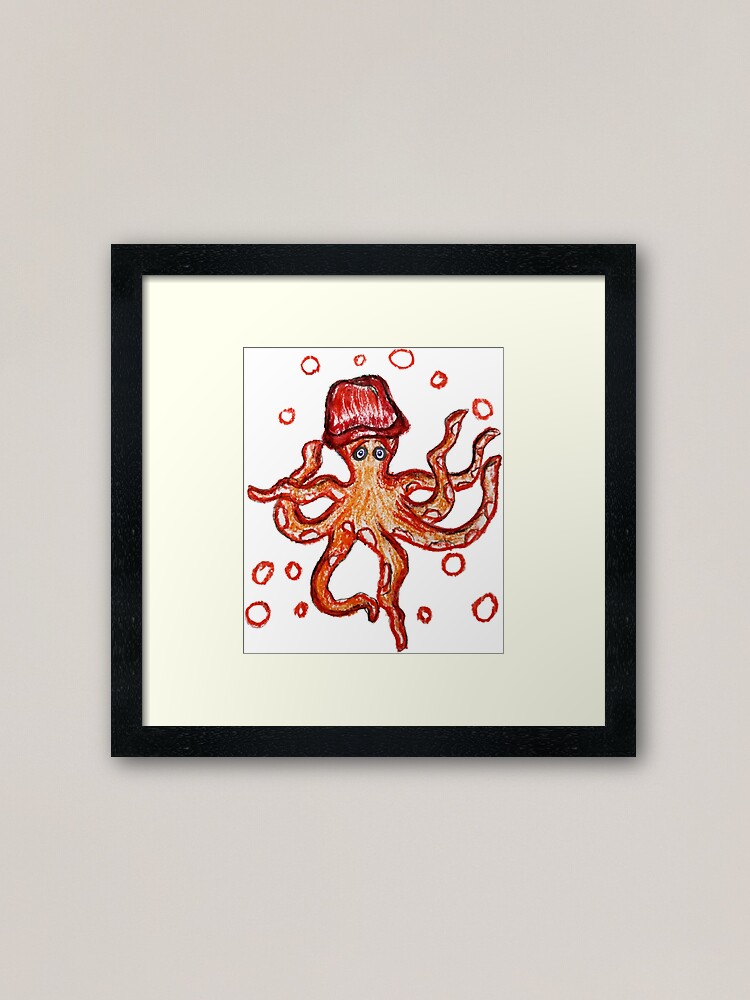 Alternate view of orange Octopus Framed Art Print