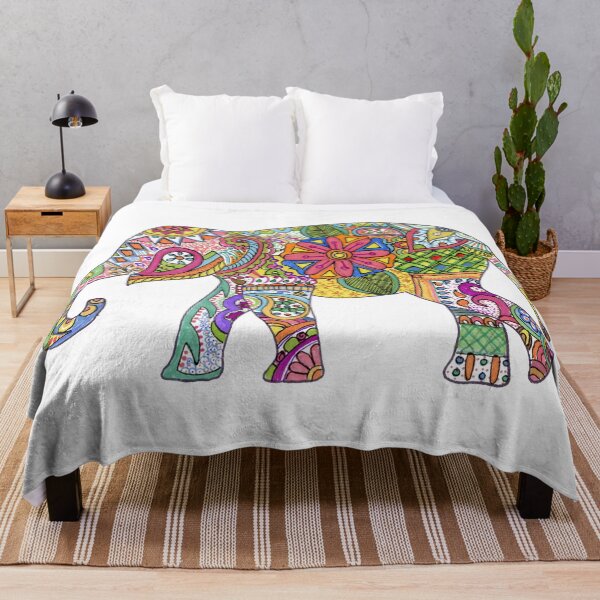 Item preview, Indian Elephant Beautiful Colorful Floral Art designed and sold by HighArtDesigns.