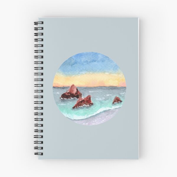 Item preview, Seascape at Sunset - Round - Watercolour Painting designed and sold by Pattokarts.