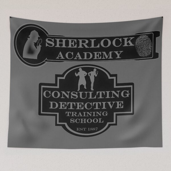 Item preview, Sherlock Academy - Consulting Detective Training School (Black&Grey) designed and sold by CrimeLab.
