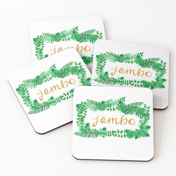 Item preview, Watercolor Jambo with Tropical Leaves Wreath designed and sold by TimorousEclectc.