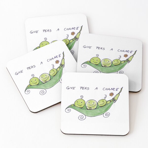 Item preview, Give Peas A Chance Funny Vegan Art designed and sold by HighArtDesigns.