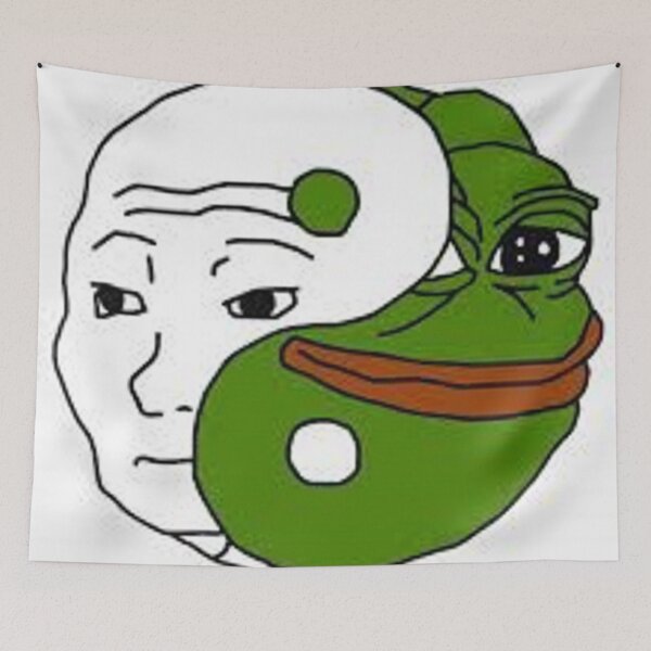 Aperçu de l'œuvre yin yang wojak pepe créée et vendue par MemeOfTheCrop.