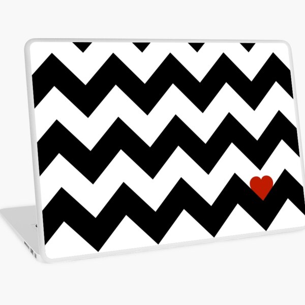 Heart & Chevron - Black/Classic Red Laptop Skin