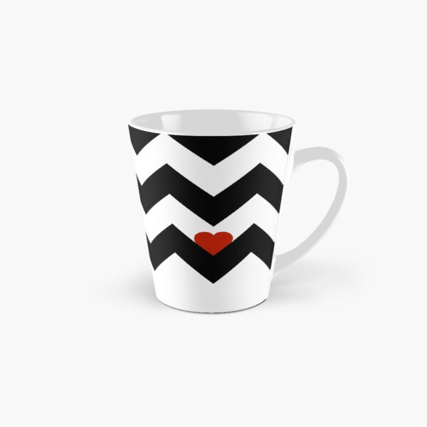 Heart & Chevron - Black/Classic Red Tall Mug