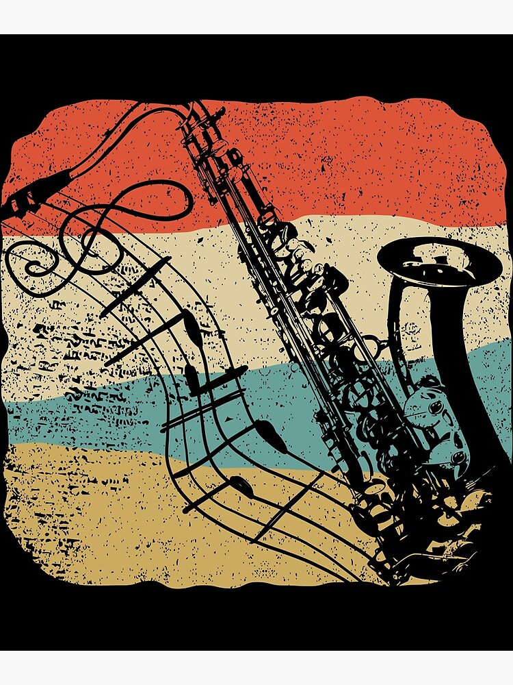 "Saxophone Player Jazz graphic Retro 70s Vintage Music Tee" Poster by