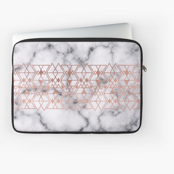 Rose Gold Marble Triangle Tribal Geometric Laptop Sleeve