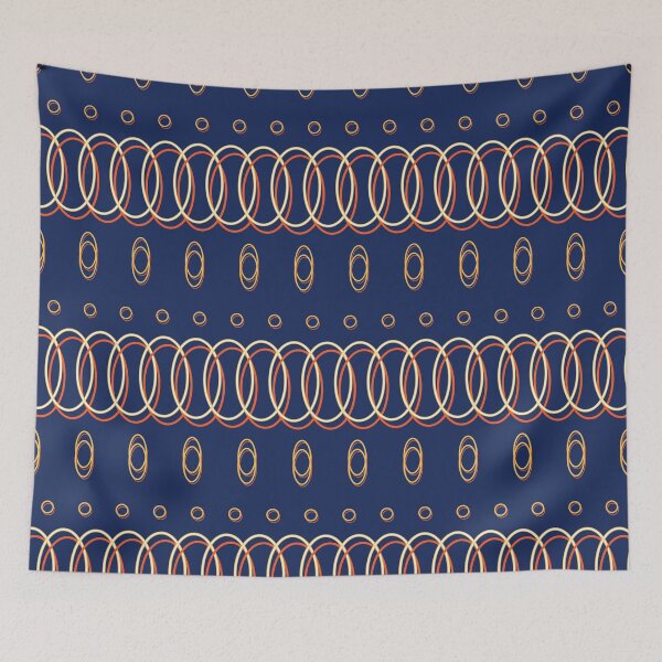 Item preview, Pattern - gold chains on a blue background designed and sold by prostorina.