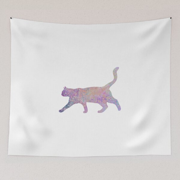Item preview, purple textured cat silhouette - stalking designed and sold by qlobba.
