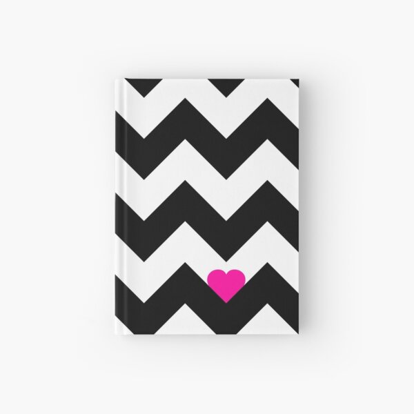 Heart & Chevron - Black/Pink Hardcover Journal