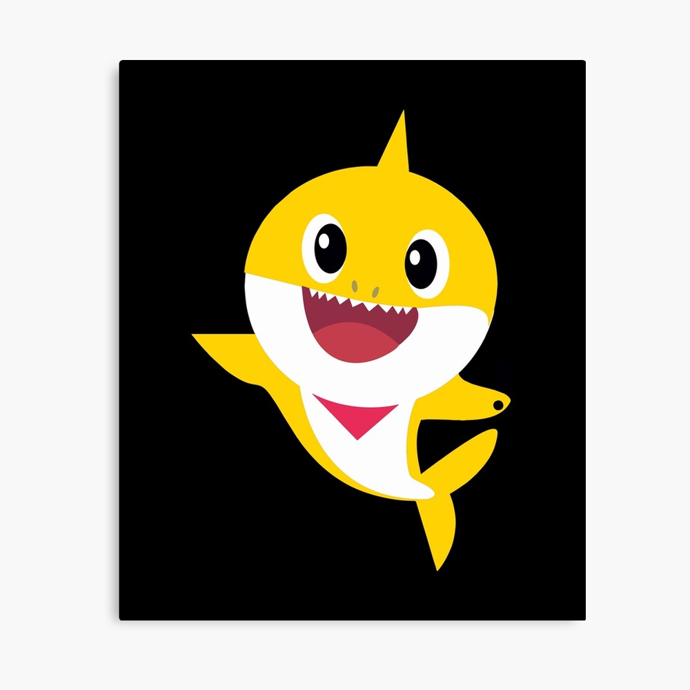 Yellow Baby Shark With Bow Clipart