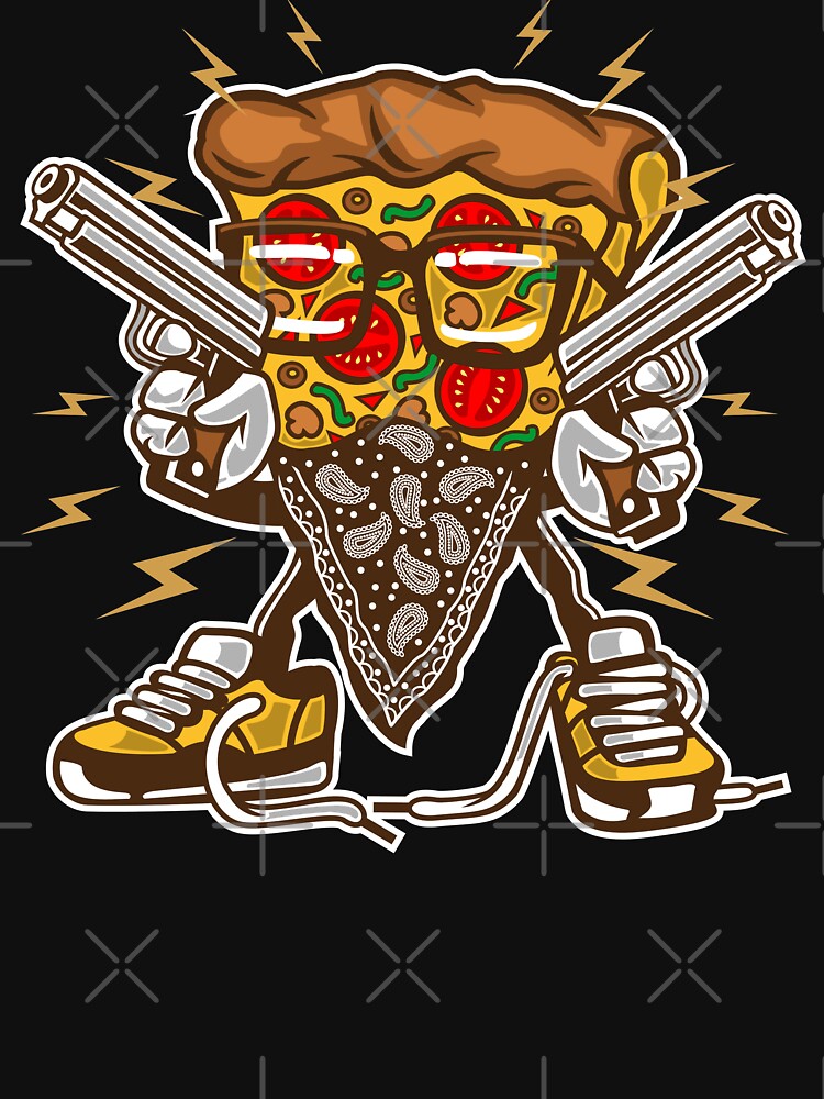 “Pizza Gangster Cartoon Drawing” T-shirt by masum8282 | Redbubble