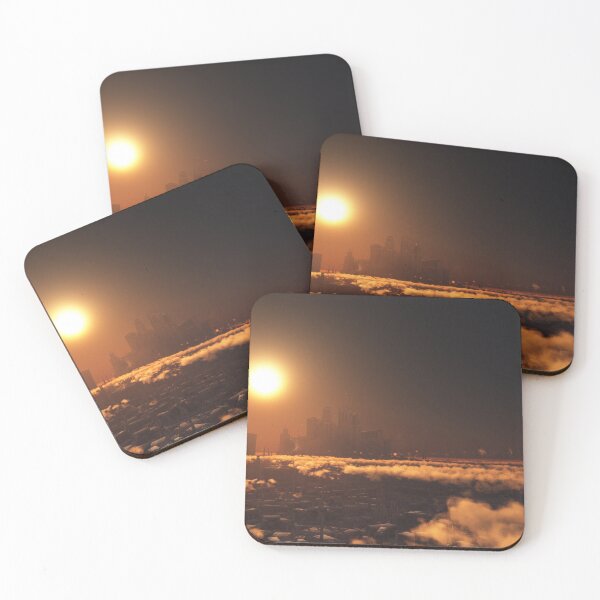 Item preview, Future City Bird's Eye View at Sunset designed and sold by algoldesigns.