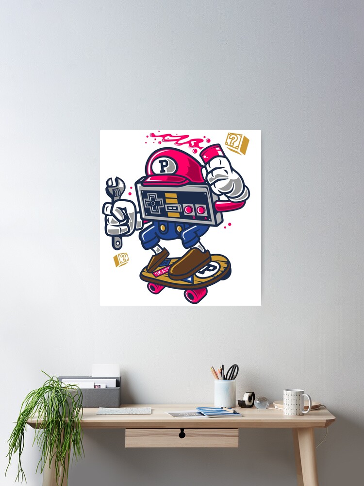 Athlete Skater Inline Speed Skating Cartoon Retro Drawing Posters, Art  Prints by - Interior Wall Decor #1694526