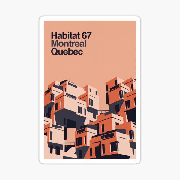 Habitat 67 retro poster Sticker