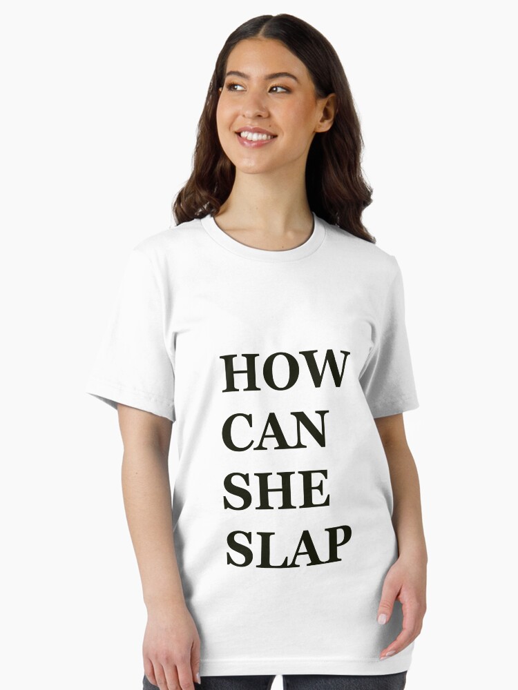 Thumbnail 2 of 7, Essential T-Shirt, How can she slap- Indian Meme designed and sold by reza07.