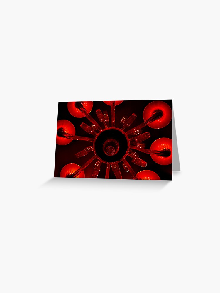 Thumbnail 1 of 2, Greeting Card, Red Chandelier designed and sold by Jdubphotog.