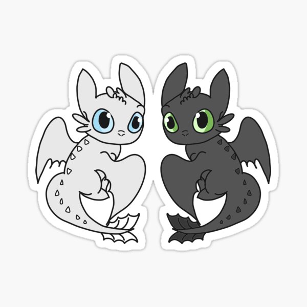 Night Fury and Light Fury Chibi Night Fury and Light Fury Chibi