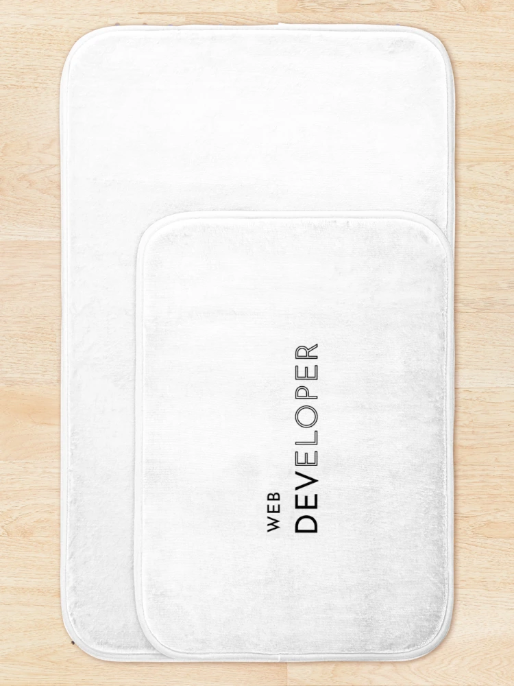 Thumbnail 5 of 6, Bath Mat, Web Developer (Inverted) designed and sold by developer-gifts.