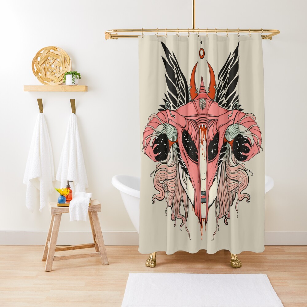 Shield Maiden Uterus & Ovary Helmet Shower Curtain