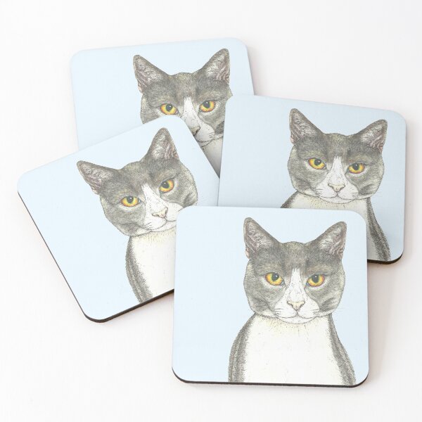Item preview, Grey and White Cat designed and sold by SerenSketches.
